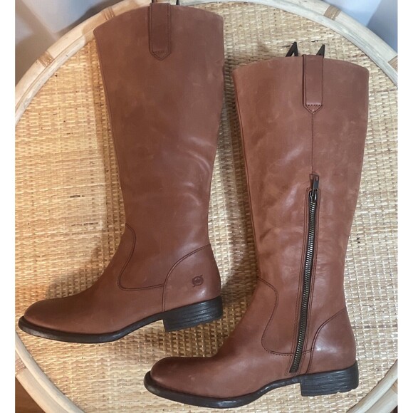 Born Shaunie Leather Boots In Cognac Sz 6 New W/O Tags - Picture 4 of 12